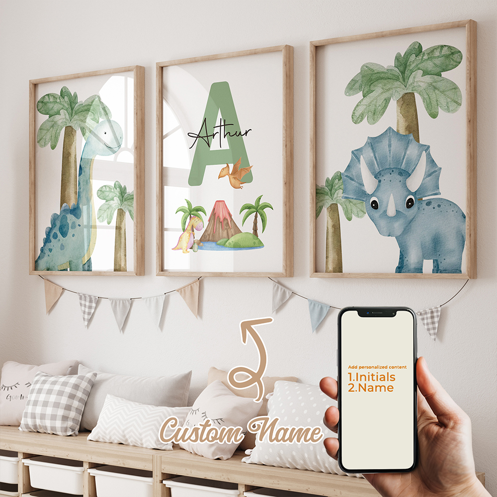 Home Decor Solution - 3pcs Personalized Custom Name Cartoon Child