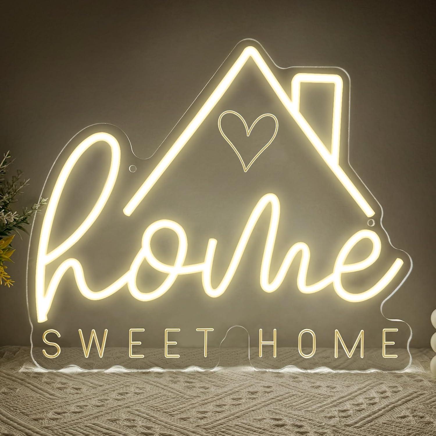 Home Decor Living Room - Sweet Home Neon Sign USB Dimmable