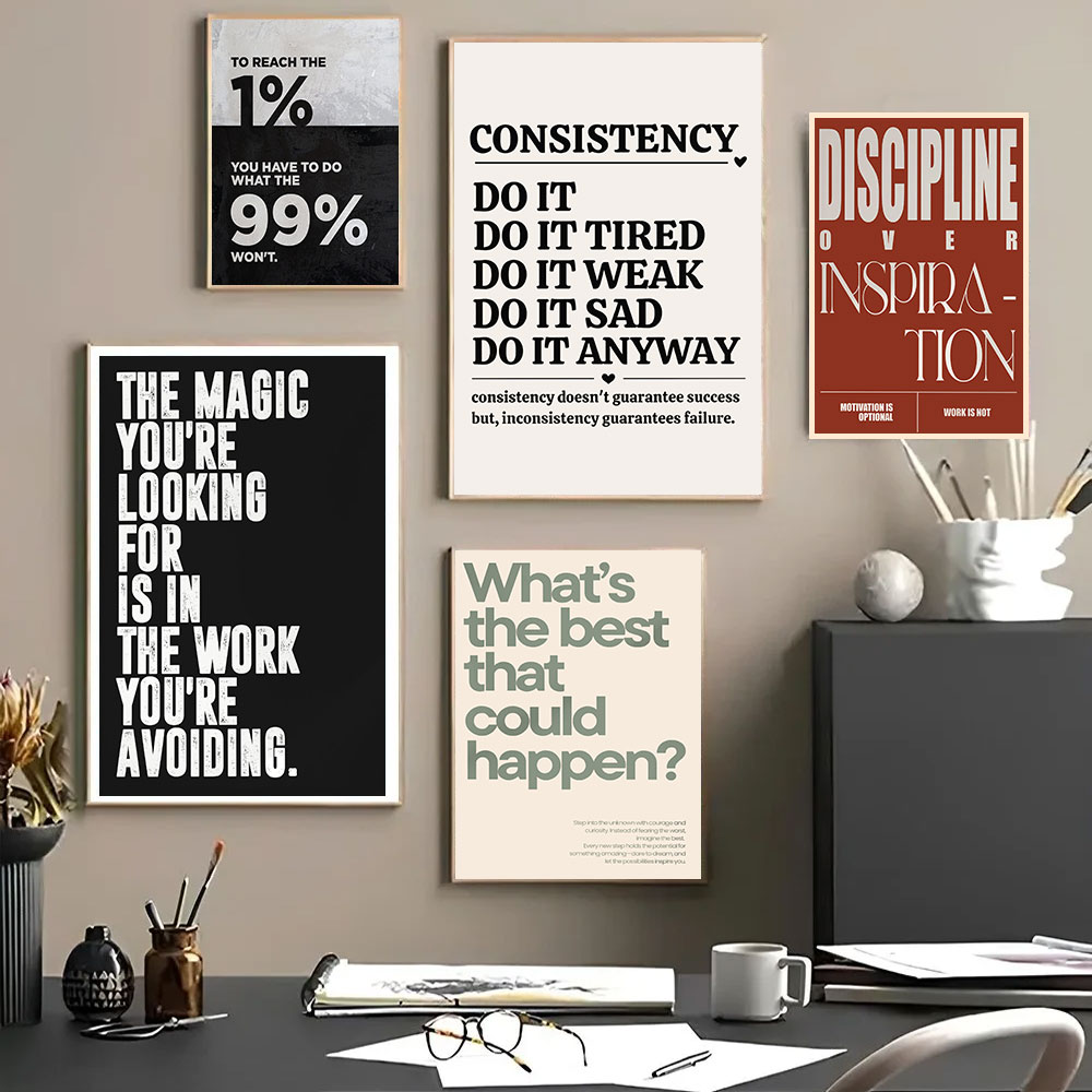 Home Decor Minimal - Minimalist Motivational Quotes Inspirational Discipline Art
