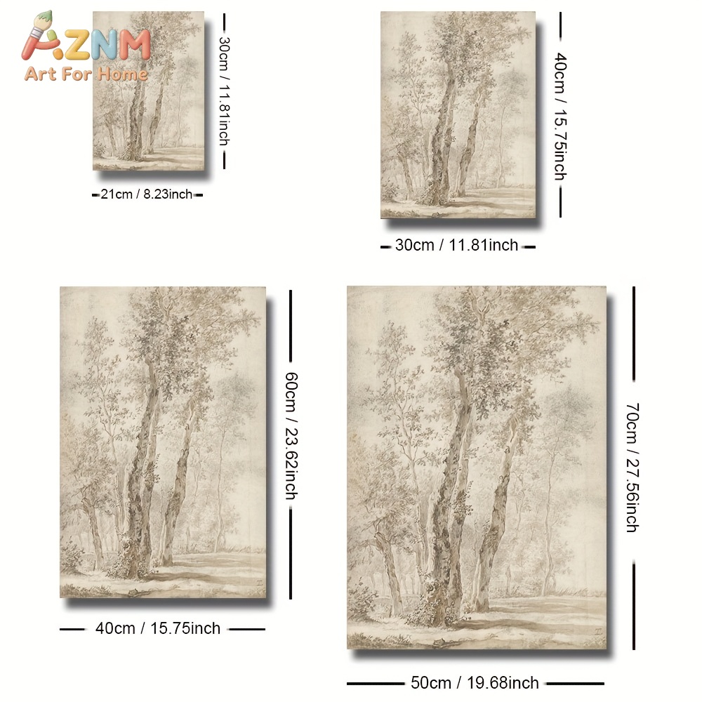 Home Decor Minimal - AZNM Vintage Tree Sketch Canvas Print