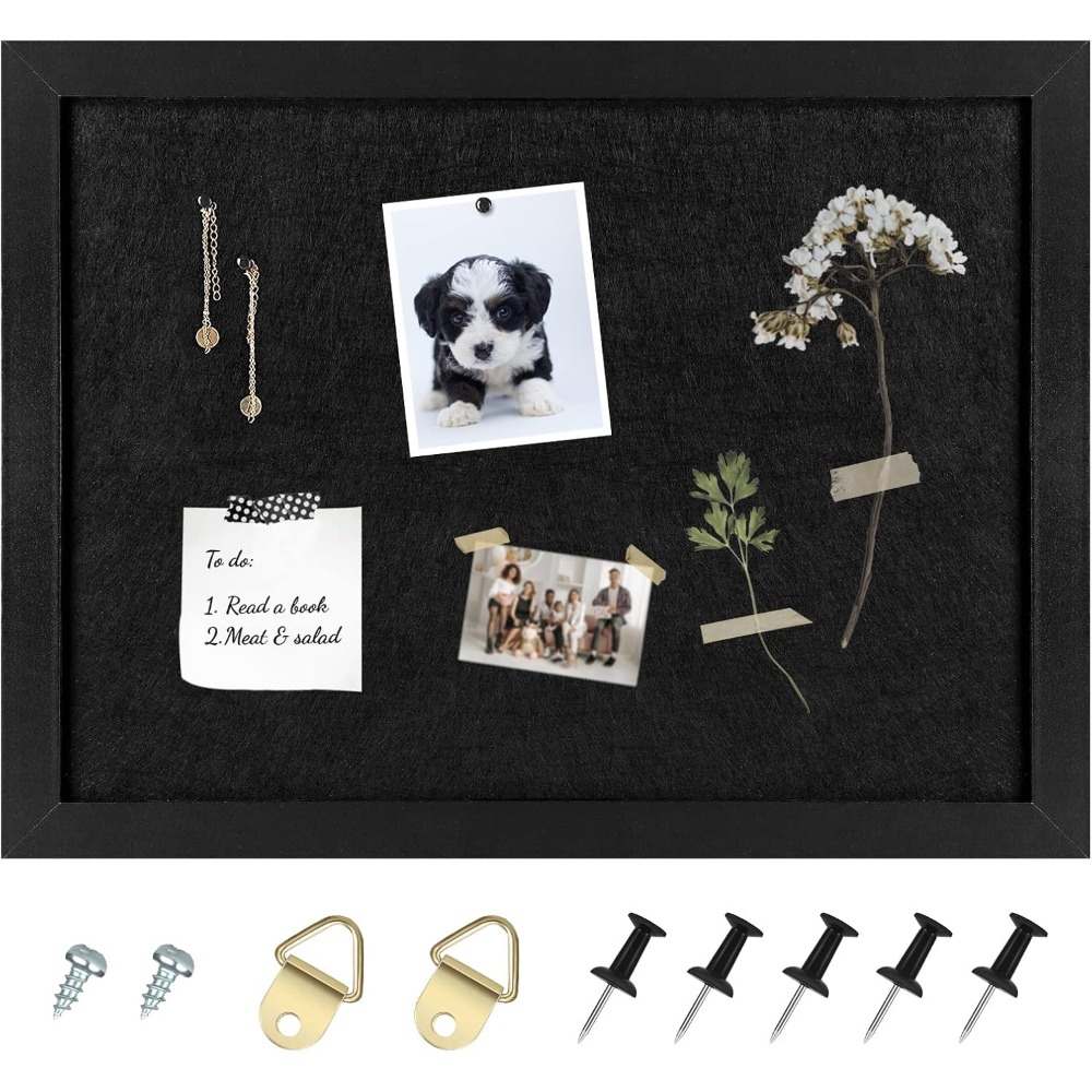 Home Decor Vision Board - Decorative Black Framed Cork Bulletin Board