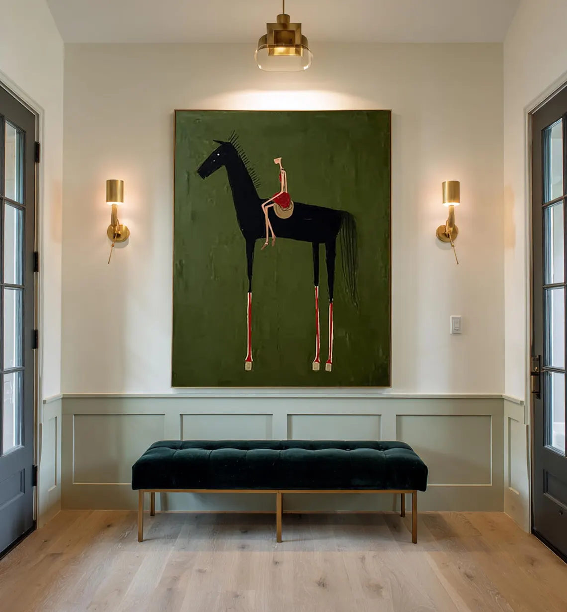 Home Decor Minimal - Horse Art Neutral Home Decor Painting