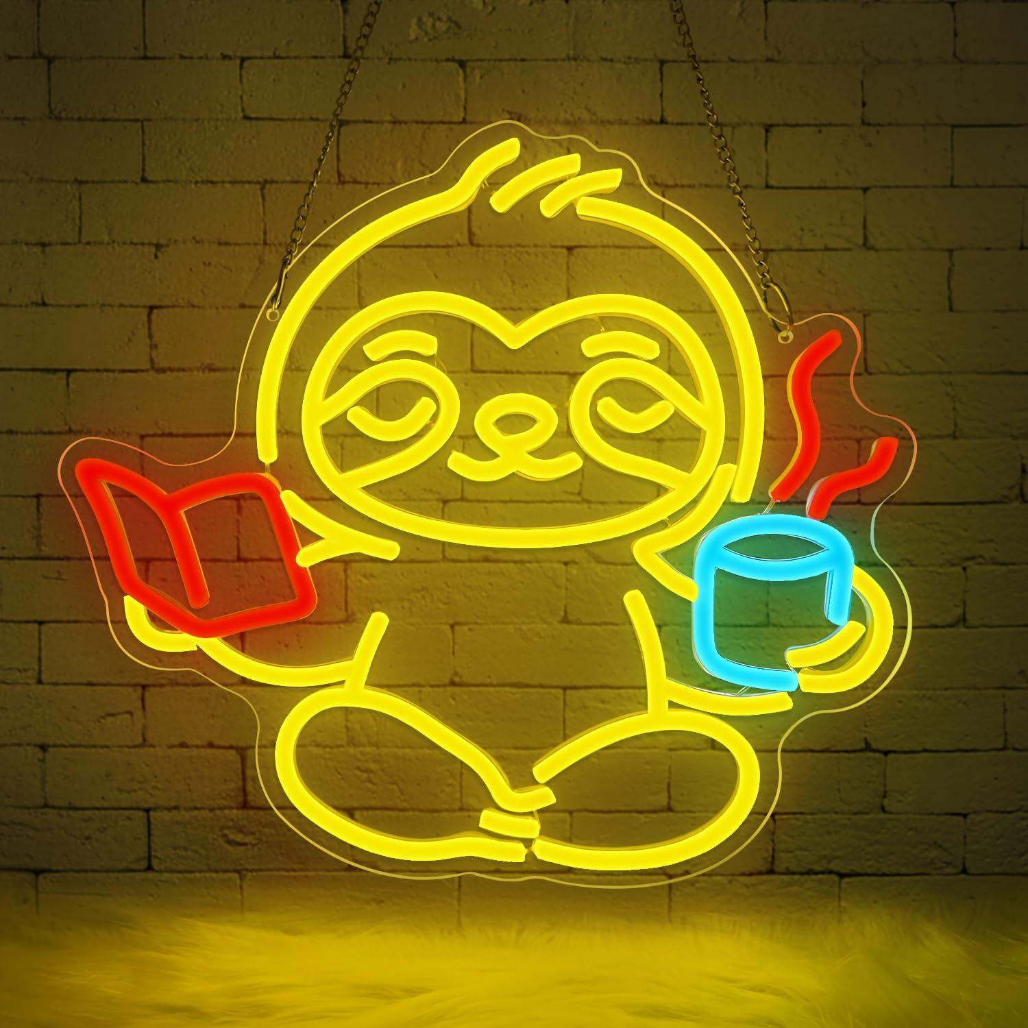Home Decor Living Room - Sloth Neon Sign USB Dimmable LED