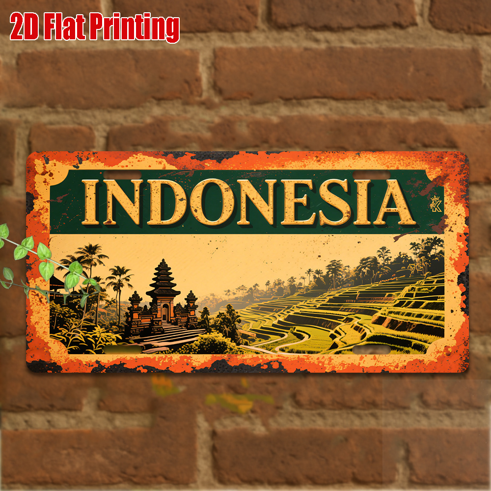 Home Decor Bali - Indonesia Bali Landscape Tin Sign -