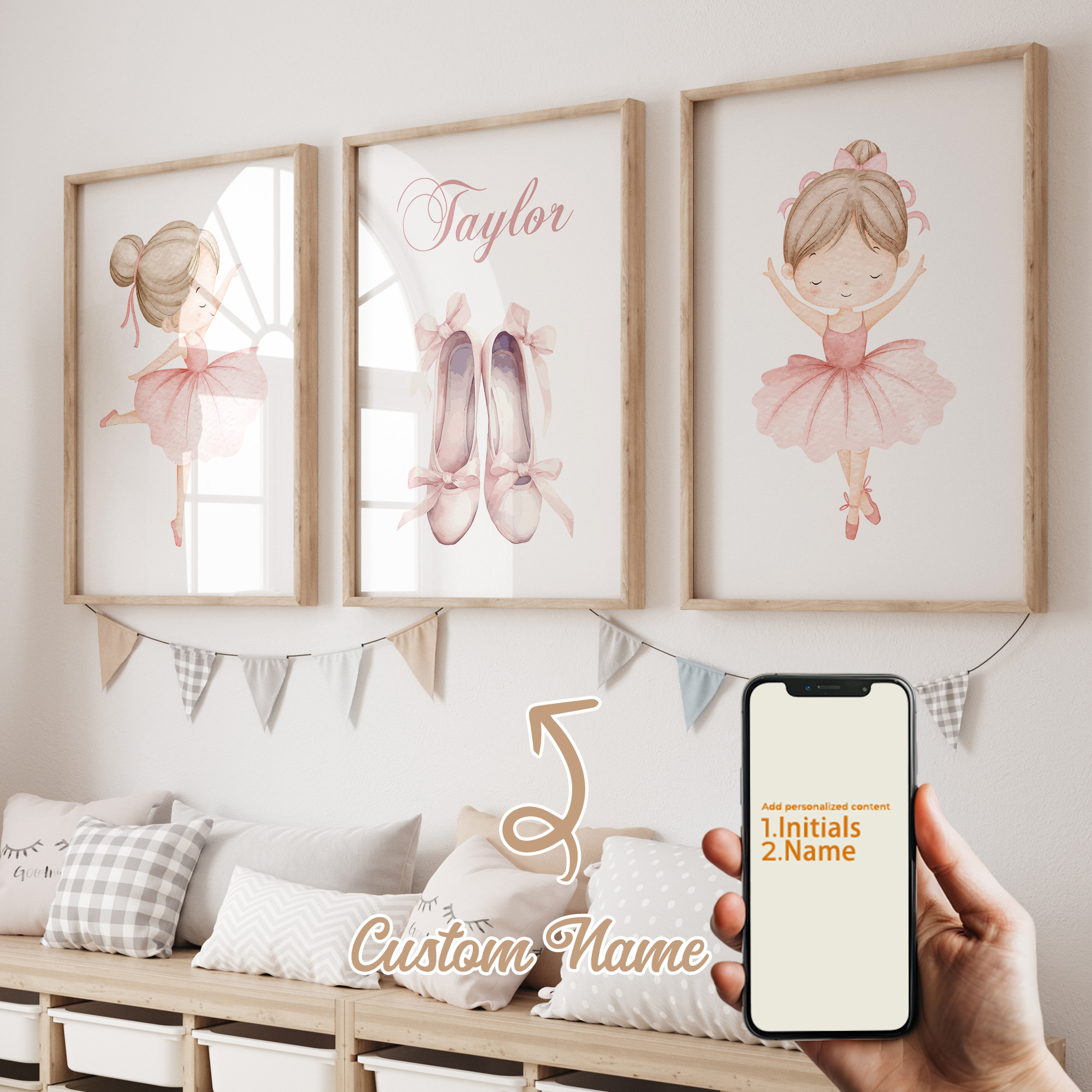 Home Decor Solution - 3pcs Personalized Custom Name Cartoon Child