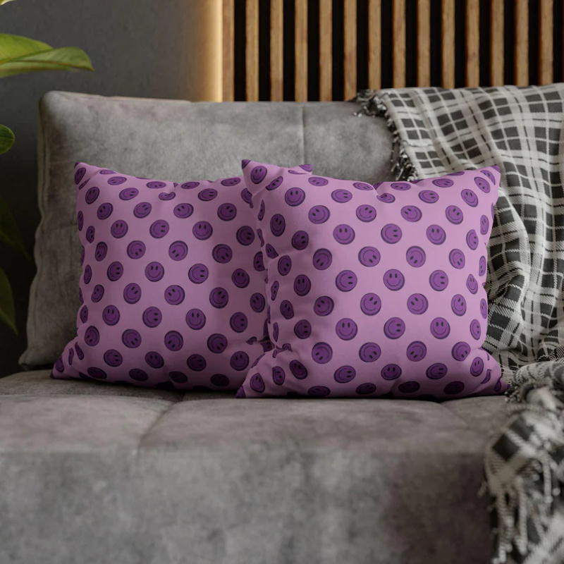 VIKAMA Purple Smile Cushion Co - Home Decor Emoji reseña y precio