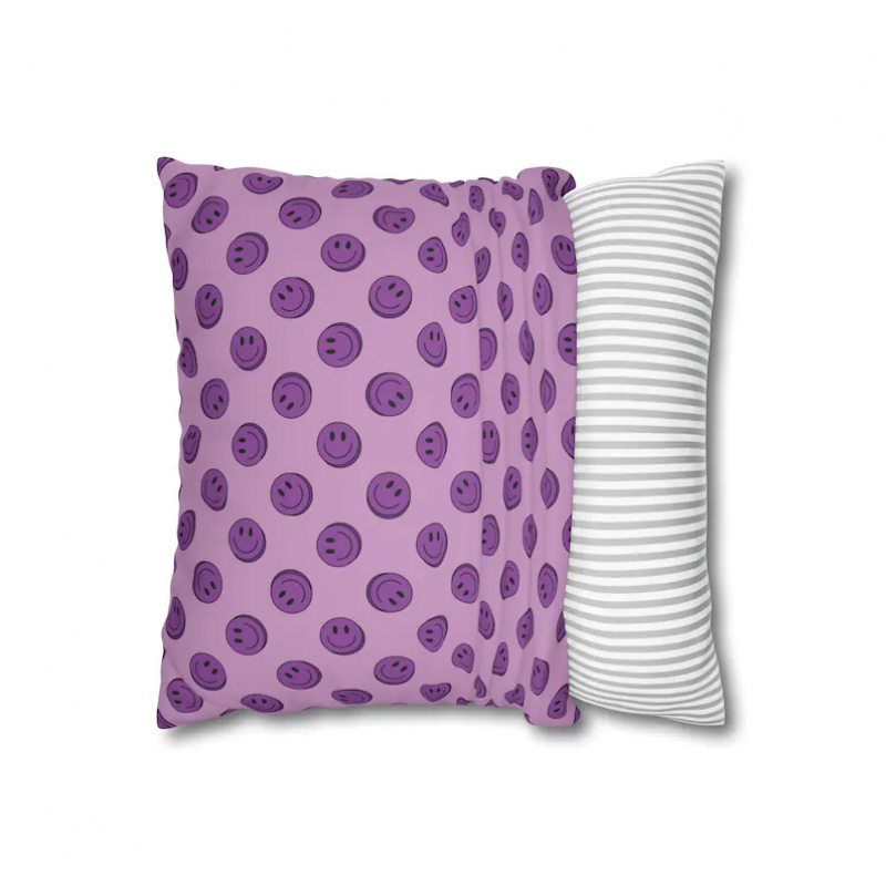 VIKAMA Purple Smile Cushion Co - Home Decor Emoji reseña y precio