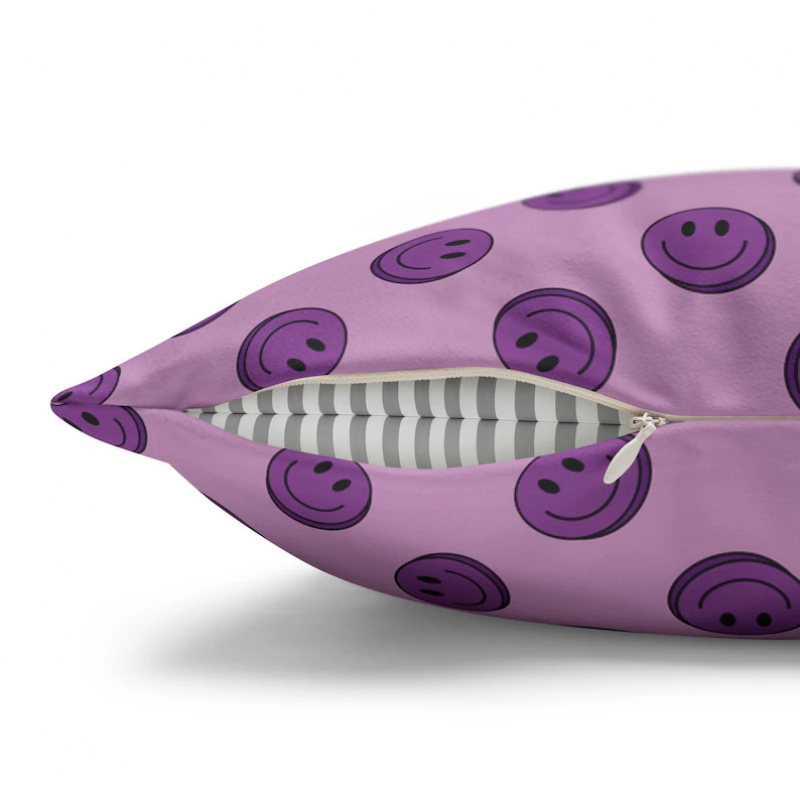 VIKAMA Purple Smile Cushion Co - Home Decor Emoji reseña y precio