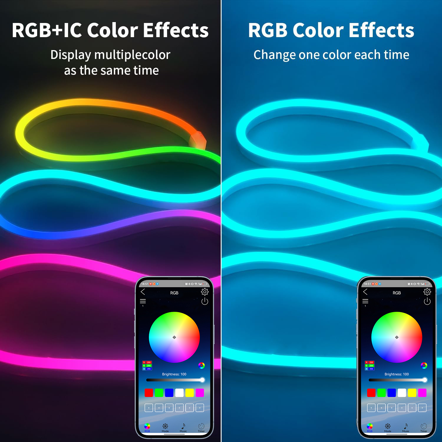 Bluetooth RGB Neon LED Strip 1 - Home Decor Free App reseña y precio