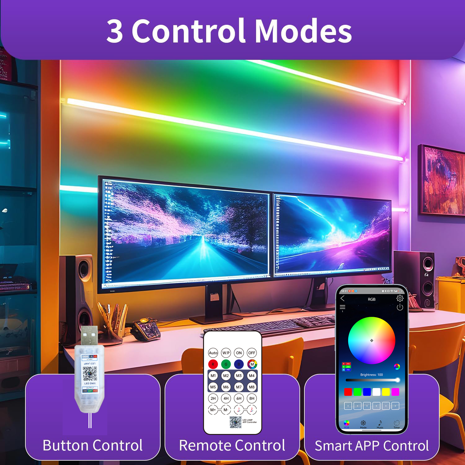 Bluetooth RGB Neon LED Strip 1 - Home Decor Free App reseña y precio