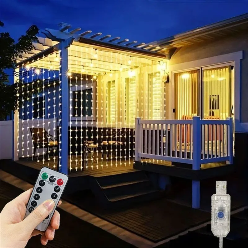 6x3M LED USB Curtain String Fa - String Curtain Light reseña y precio