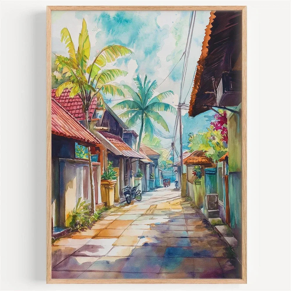 Lombok Watercolor Canvas Paint - Home Decor Indonesia reseña y precio