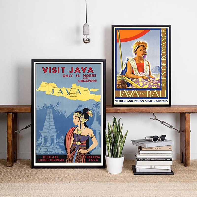 Bali Java Vintage Travel Poste - Home Decor Bali reseña y precio