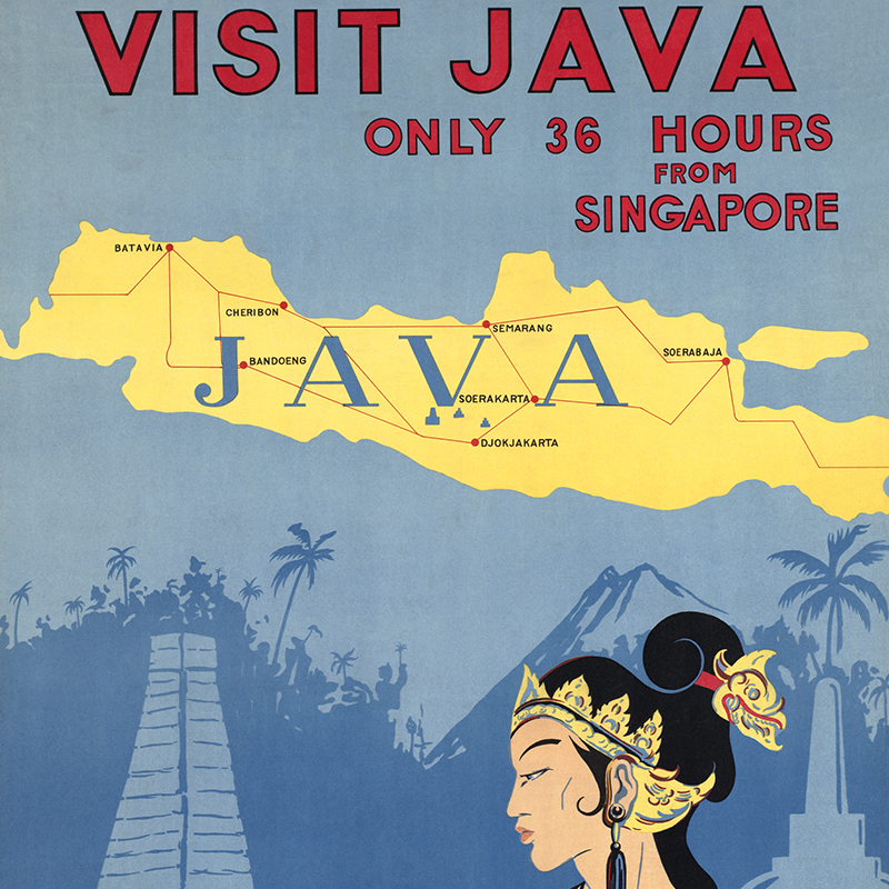 Bali Java Vintage Travel Poste - Home Decor Bali reseña y precio