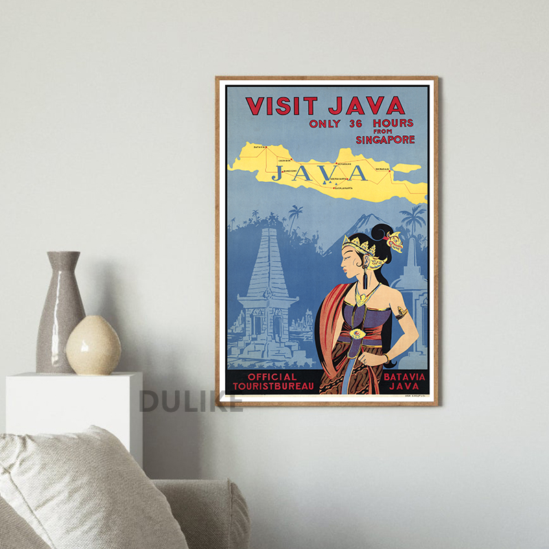 Bali Java Vintage Travel Poste - Home Decor Bali reseña y precio