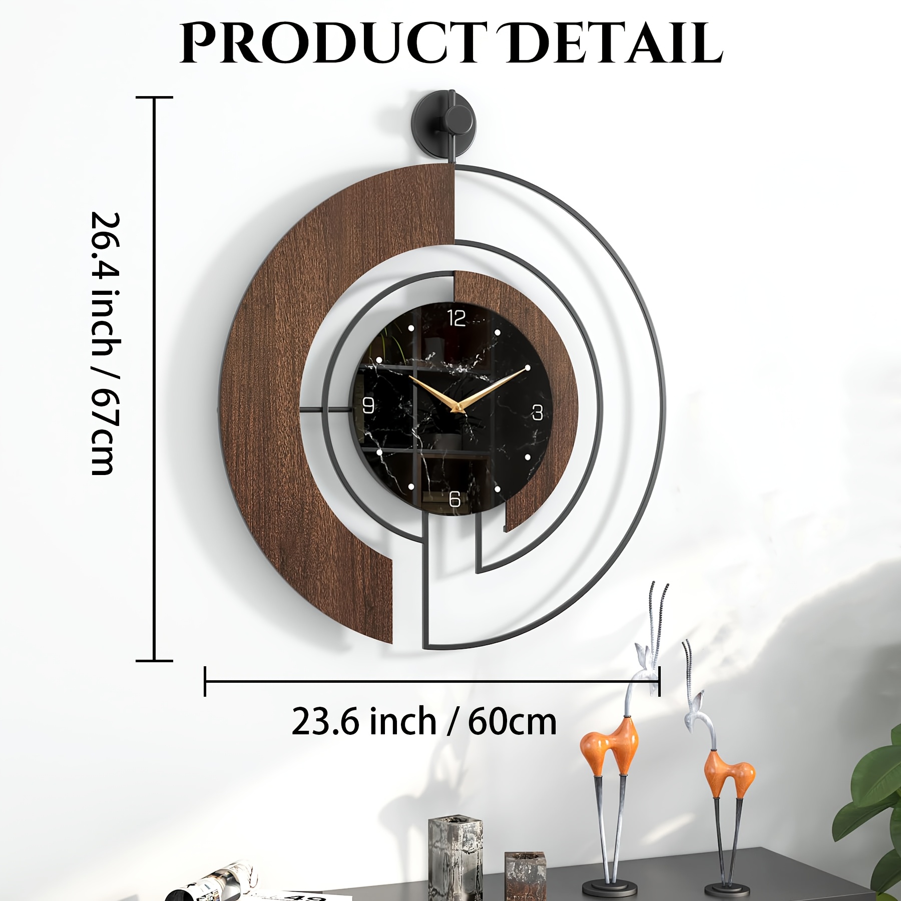23.6 Inch Walnut-Grain Marble  - Home Decor Living Room reseña y precio