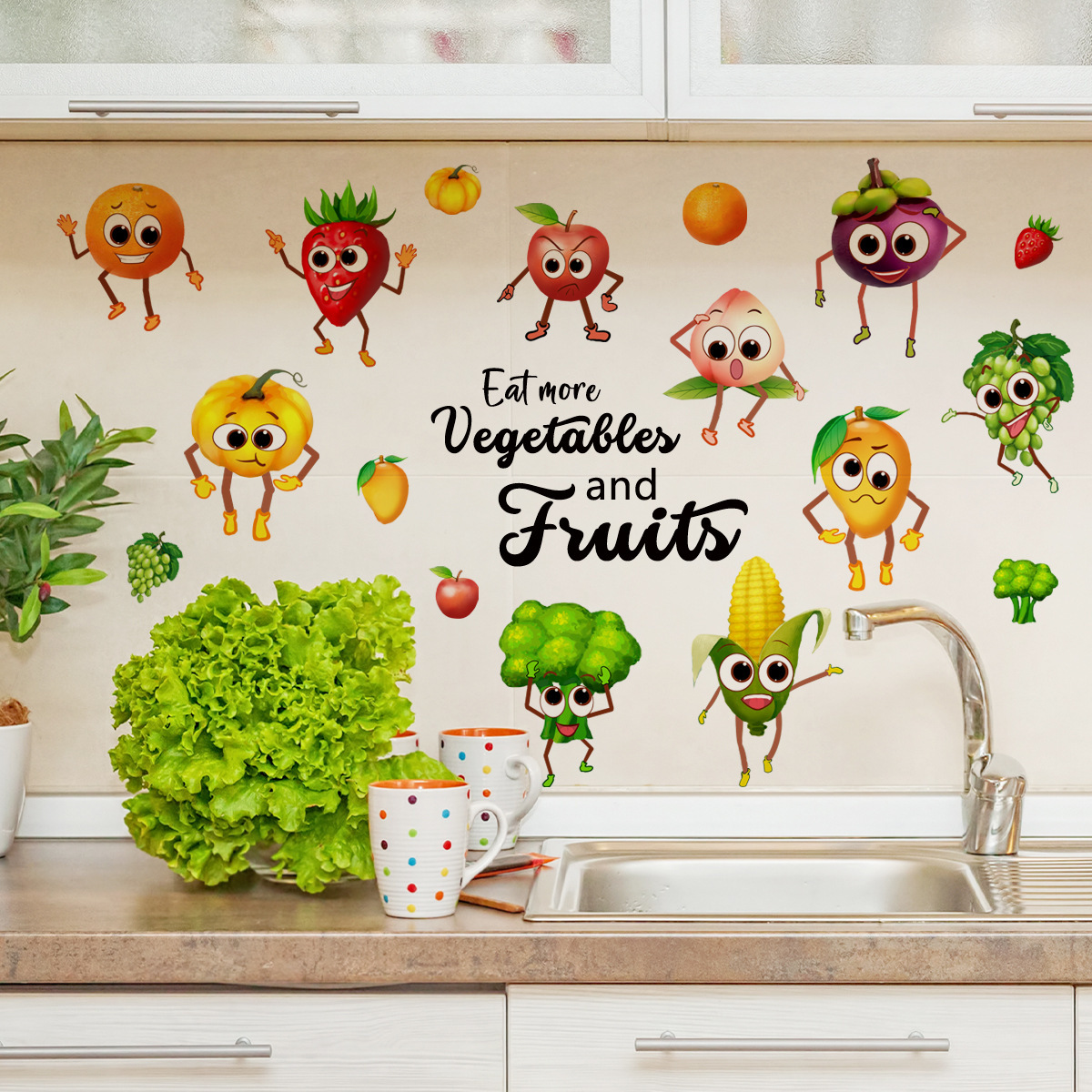 Cartoon Emoji Fruit Wall Stick - Home Decor Emoji reseña y precio