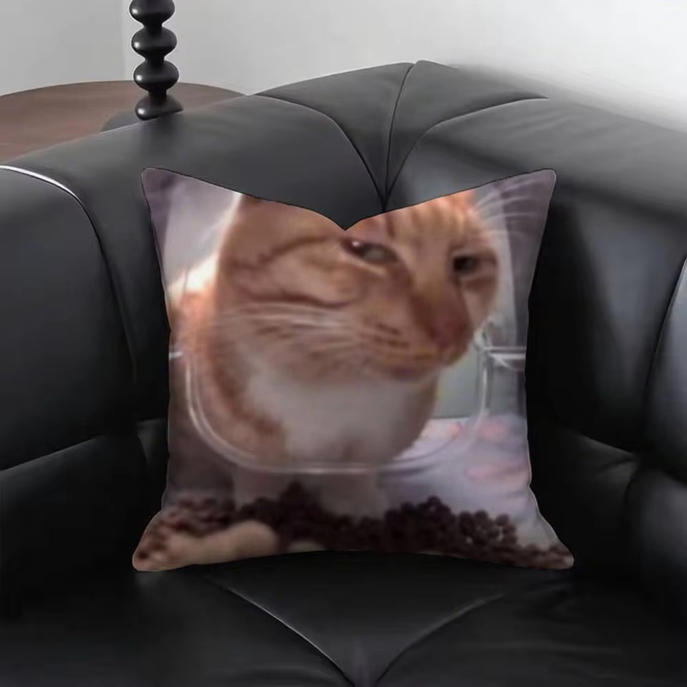 Funny Cat M-Meme Pillow Cover  - Home Decor Emoji reseña y precio