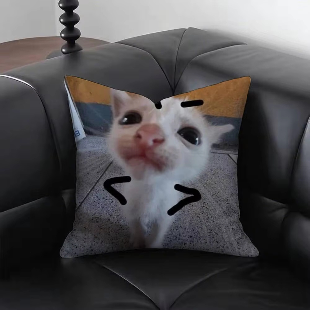 Funny Cat M-Meme Pillow Cover  - Home Decor Emoji reseña y precio