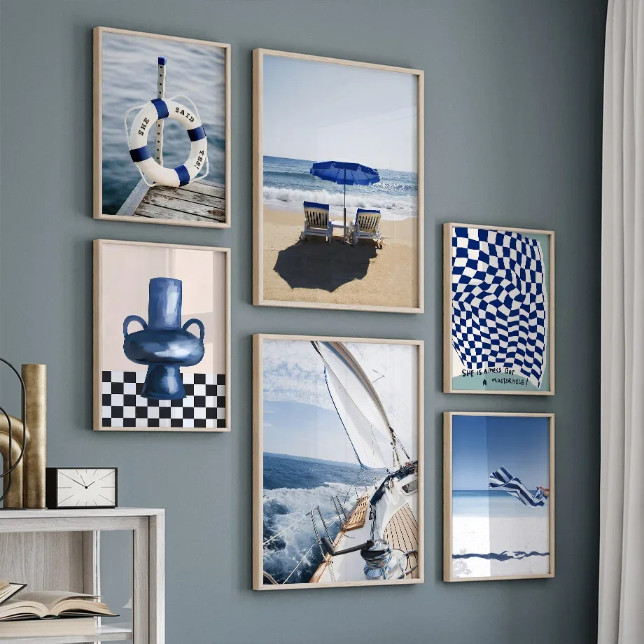 Blue Sea Sunshine Beach White  - Home Decor Minimal reseña y precio