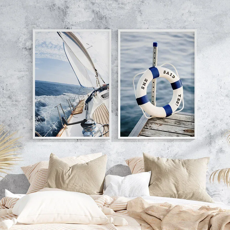 Blue Sea Sunshine Beach White  - Home Decor Minimal reseña y precio