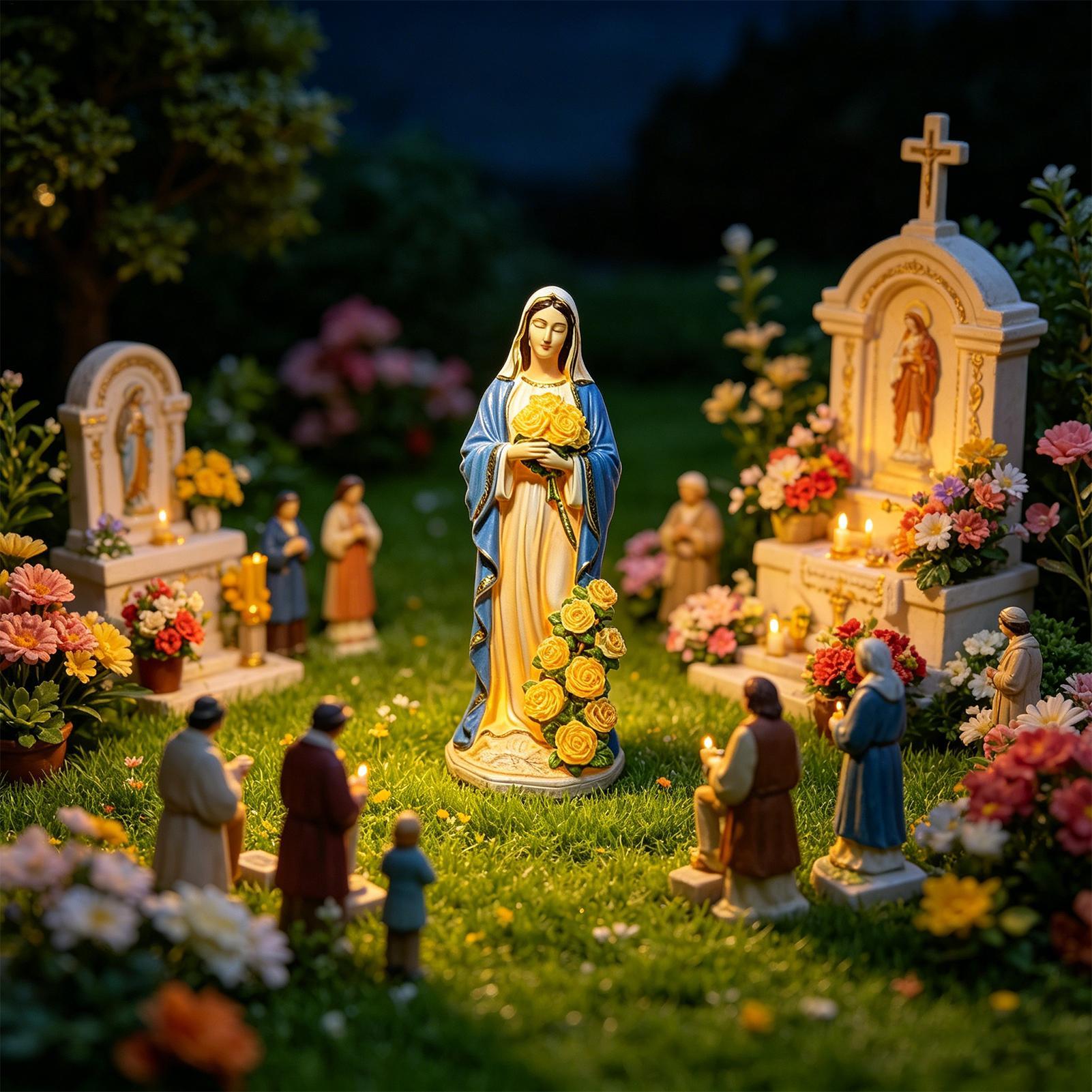 Virgin Mary Solar Statue Garde - Home Decor Outdoor reseña y precio