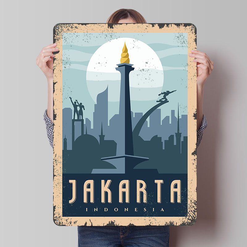 Jakarta Indonesia Travel Metal - Home Decor Jakarta reseña y precio