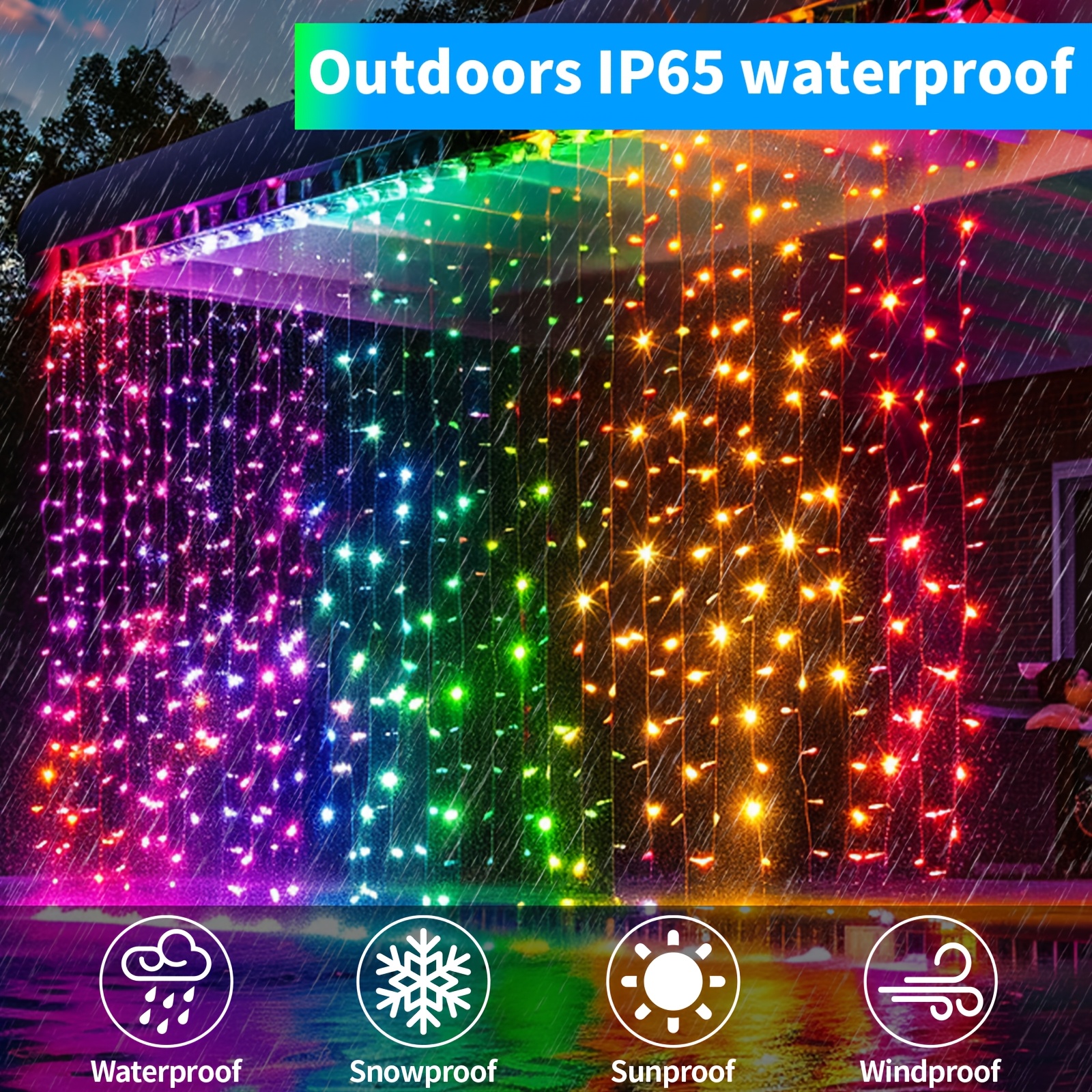 [318LED Solar Curtain Lights]  - String Curtain Light reseña y precio