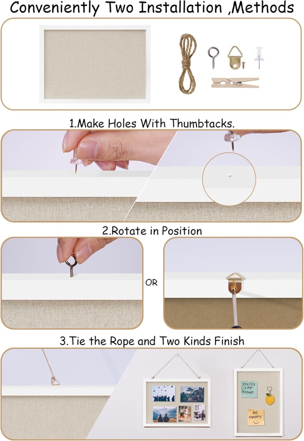 Linen White Cork Board 17x12in - Home Decor Vision Board reseña y precio