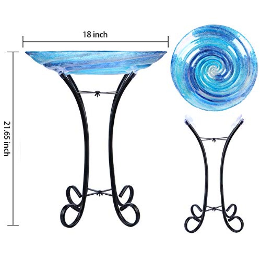 MUMTOP Outdoor Glass Birdbath  - Home Decor Outdoor reseña y precio