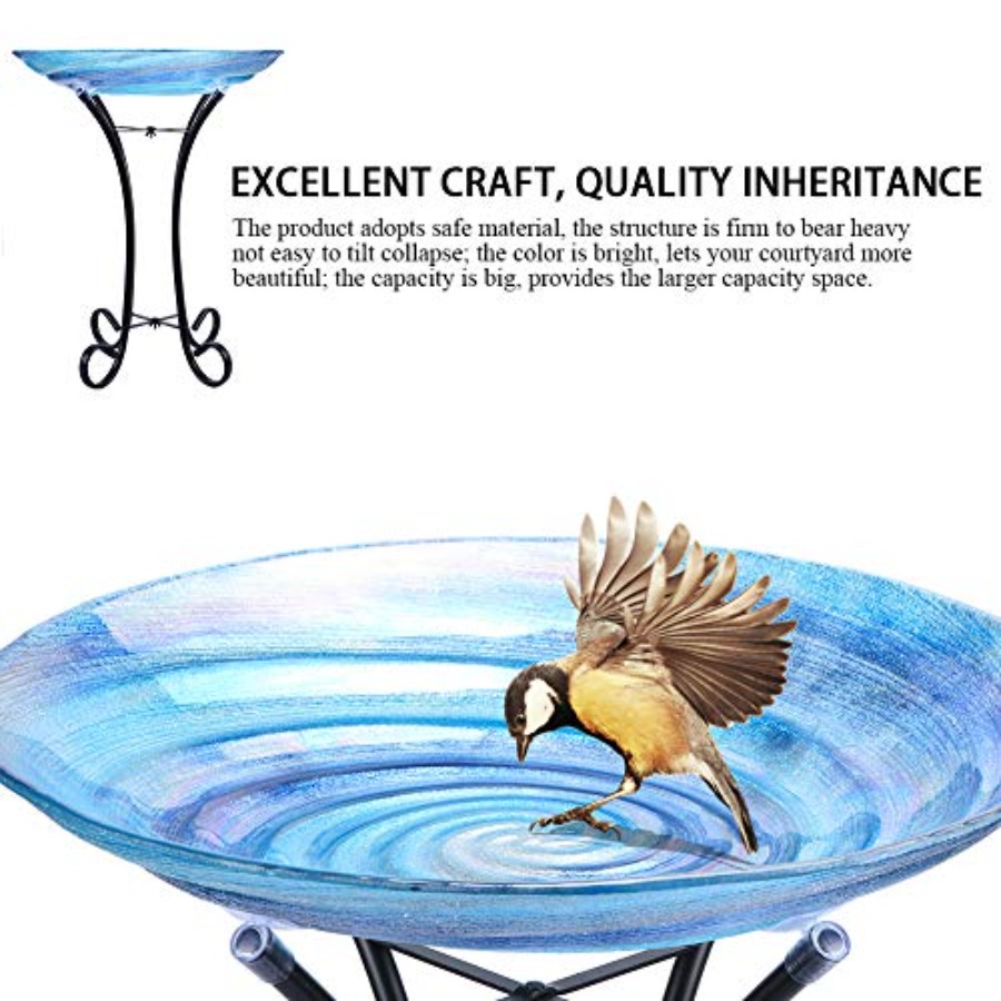 MUMTOP Outdoor Glass Birdbath  - Home Decor Outdoor reseña y precio