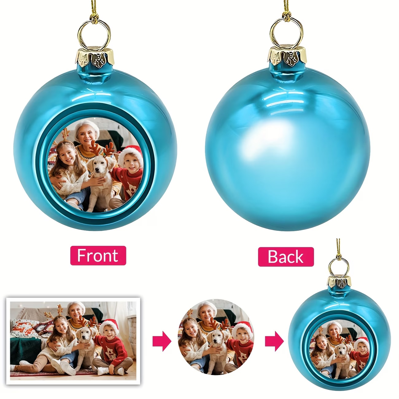 Custom Photo Christmas Ornamen - Home Decor Diy reseña y precio