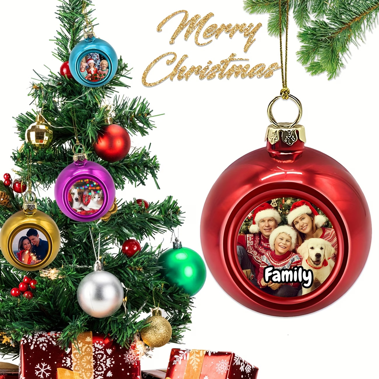 Custom Photo Christmas Ornamen - Home Decor Diy reseña y precio
