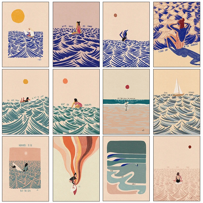 Nordic Minimalistic Art Surfin - Home Decor Minimal reseña y precio