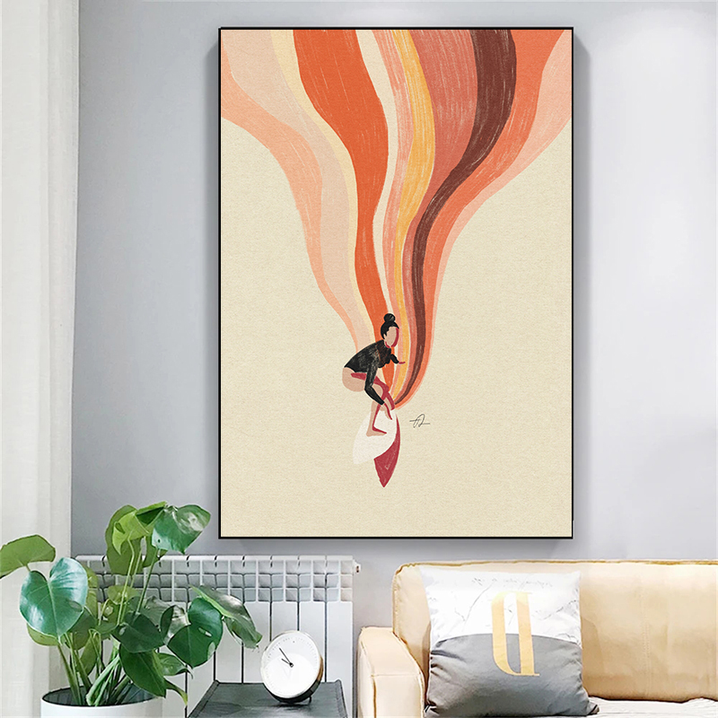 Nordic Minimalistic Art Surfin - Home Decor Minimal reseña y precio