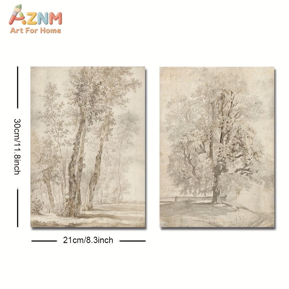 AZNM Vintage Tree Sketch Canva - Home Decor Minimal reseña y precio