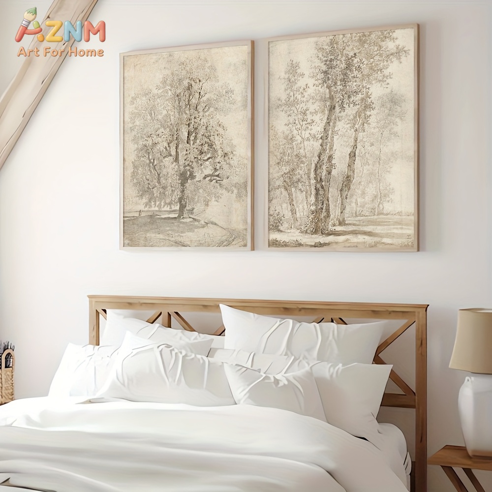AZNM Vintage Tree Sketch Canva - Home Decor Minimal reseña y precio