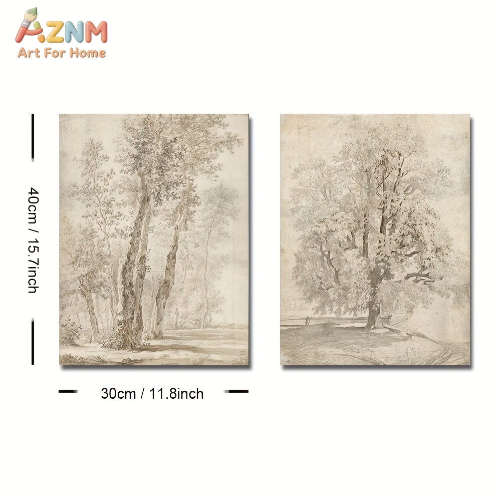 AZNM Vintage Tree Sketch Canva - Home Decor Minimal reseña y precio