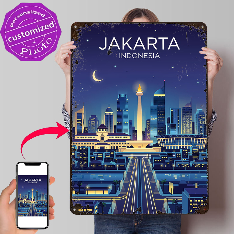 Jakarta Cityscape At Night Met - Home Decor Jakarta reseña y precio
