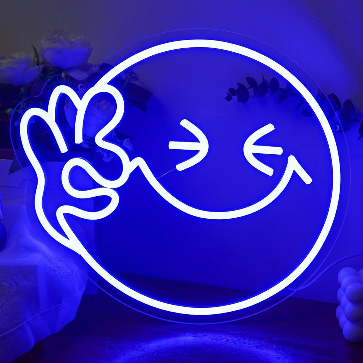 Emoji Smile OK  Neon Sign USB  - Home Decor Emoji reseña y precio