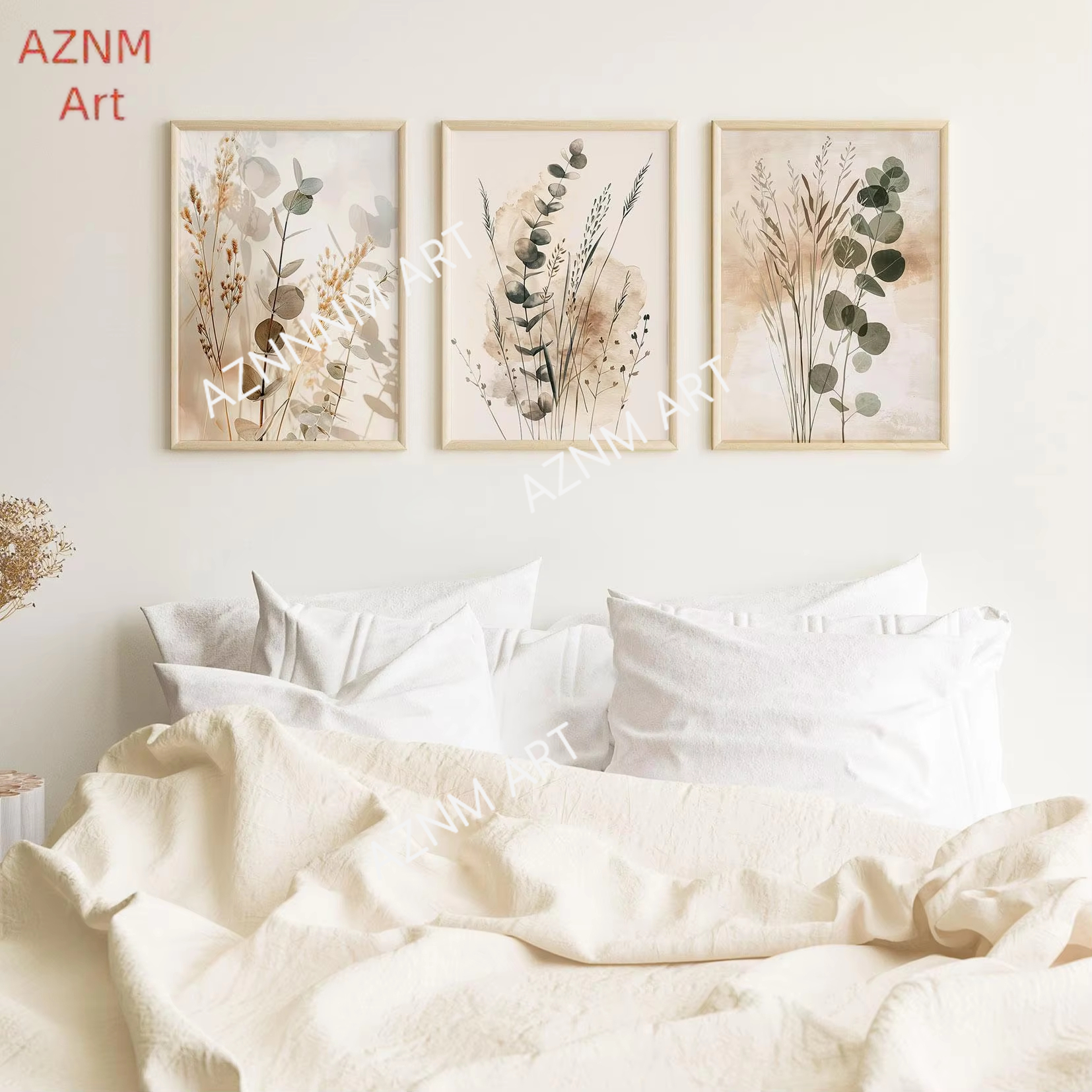 3pc Botanical Wall Artwork Neu - Home Decor Minimal reseña y precio