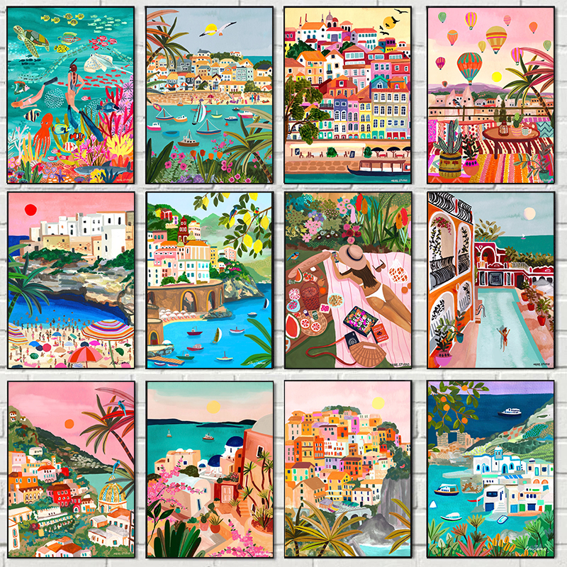 Abstract India Landscape Poste - Home Decor Bali reseña y precio