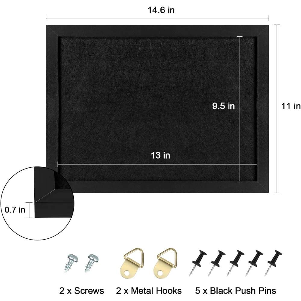 Decorative Black Framed Cork B - Home Decor Vision Board reseña y precio