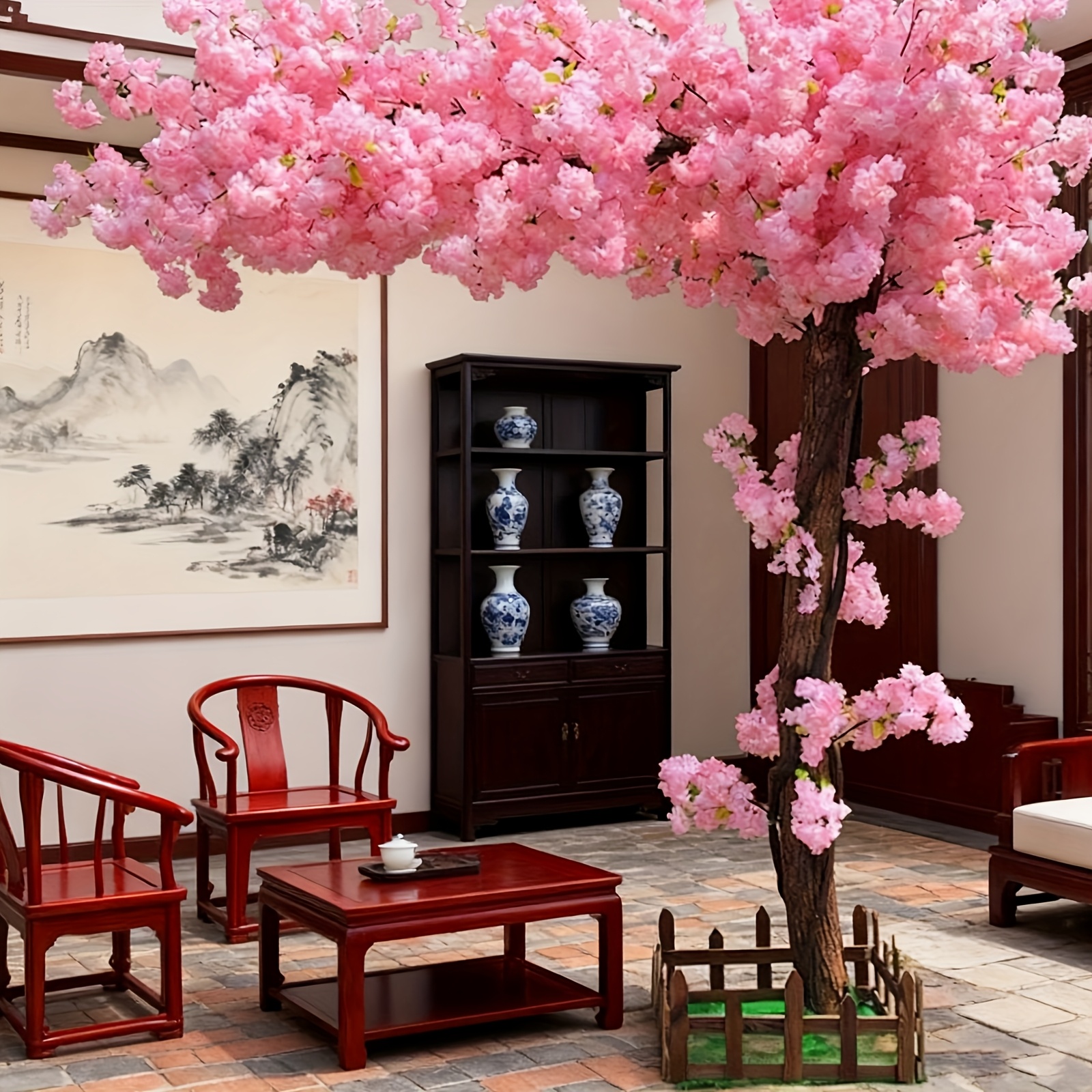 Artificial Cherry Blossom Tree - Home Decor Living Room reseña y precio