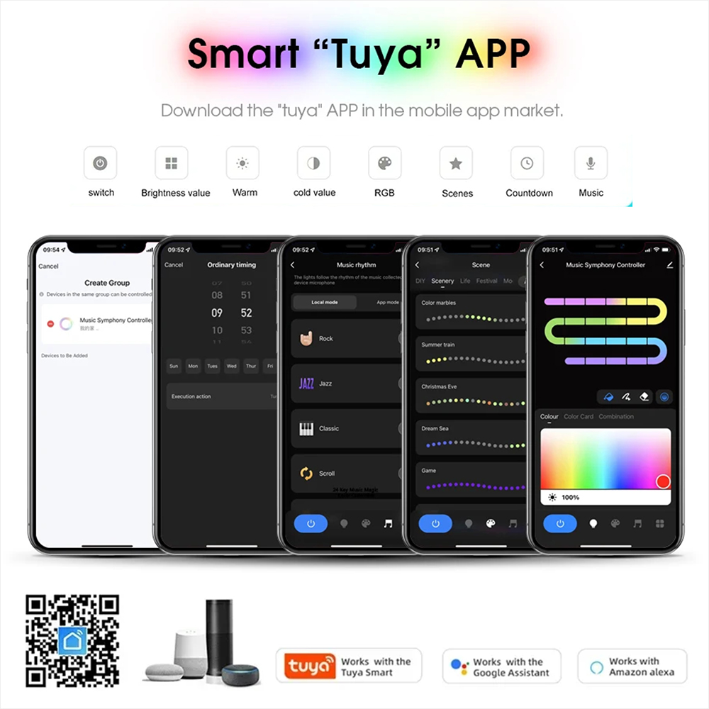 Tuya WiFi WS2811 RGBIC COB LED - Home Decor Free App reseña y precio