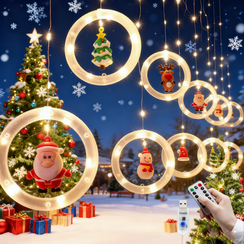 LED Santa Claus Curtain Light  - String Curtain Light reseña y precio