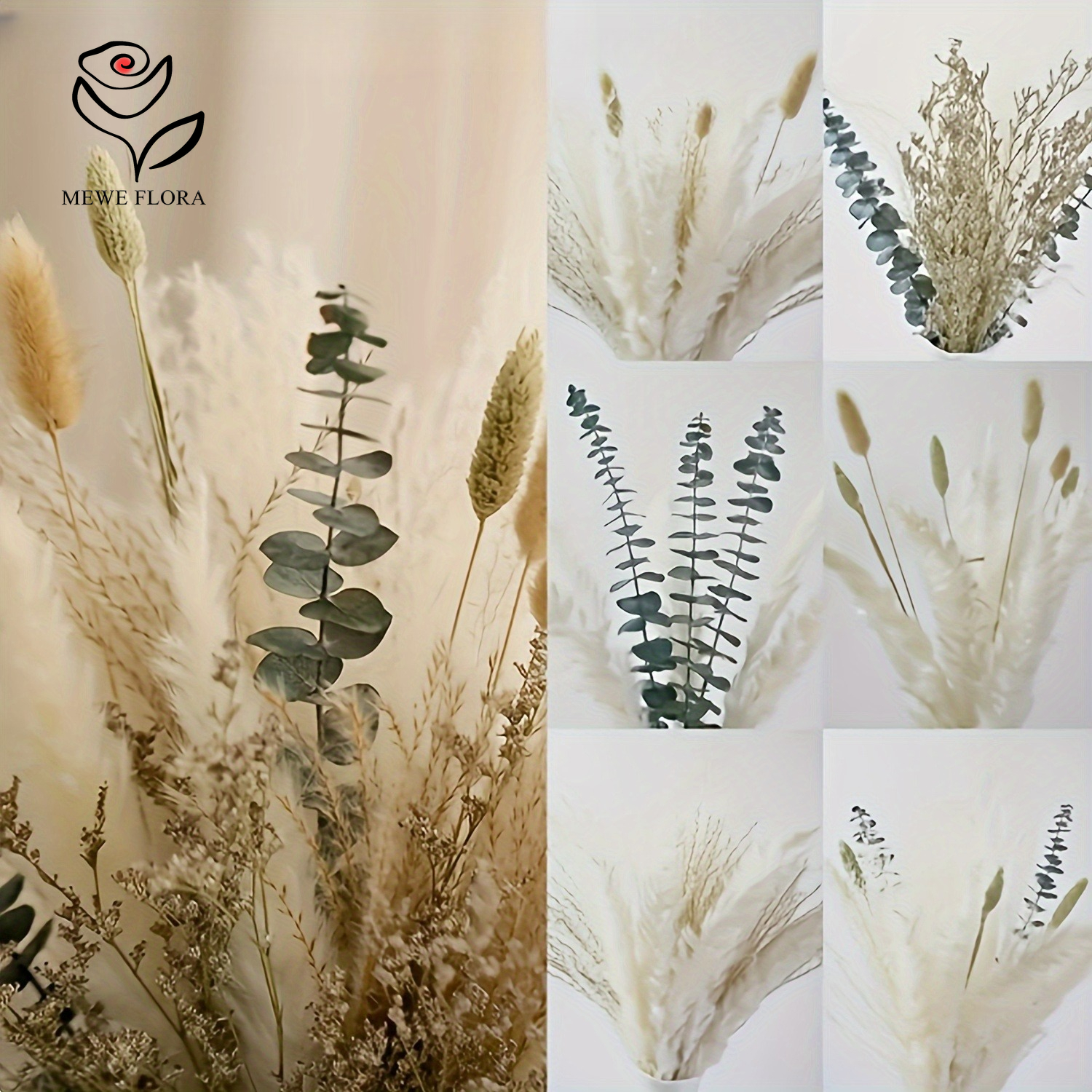 55PCS Elegant Pampas Dried Flo - Dried Flower Bouquet reseña y precio
