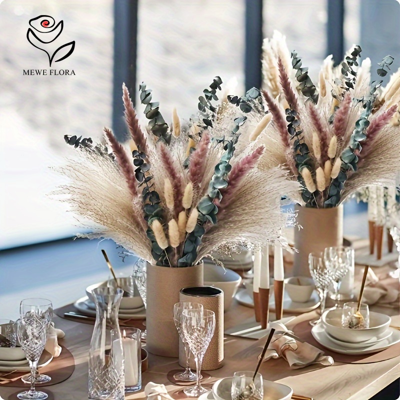 55PCS Elegant Pampas Dried Flo - Dried Flower Bouquet reseña y precio