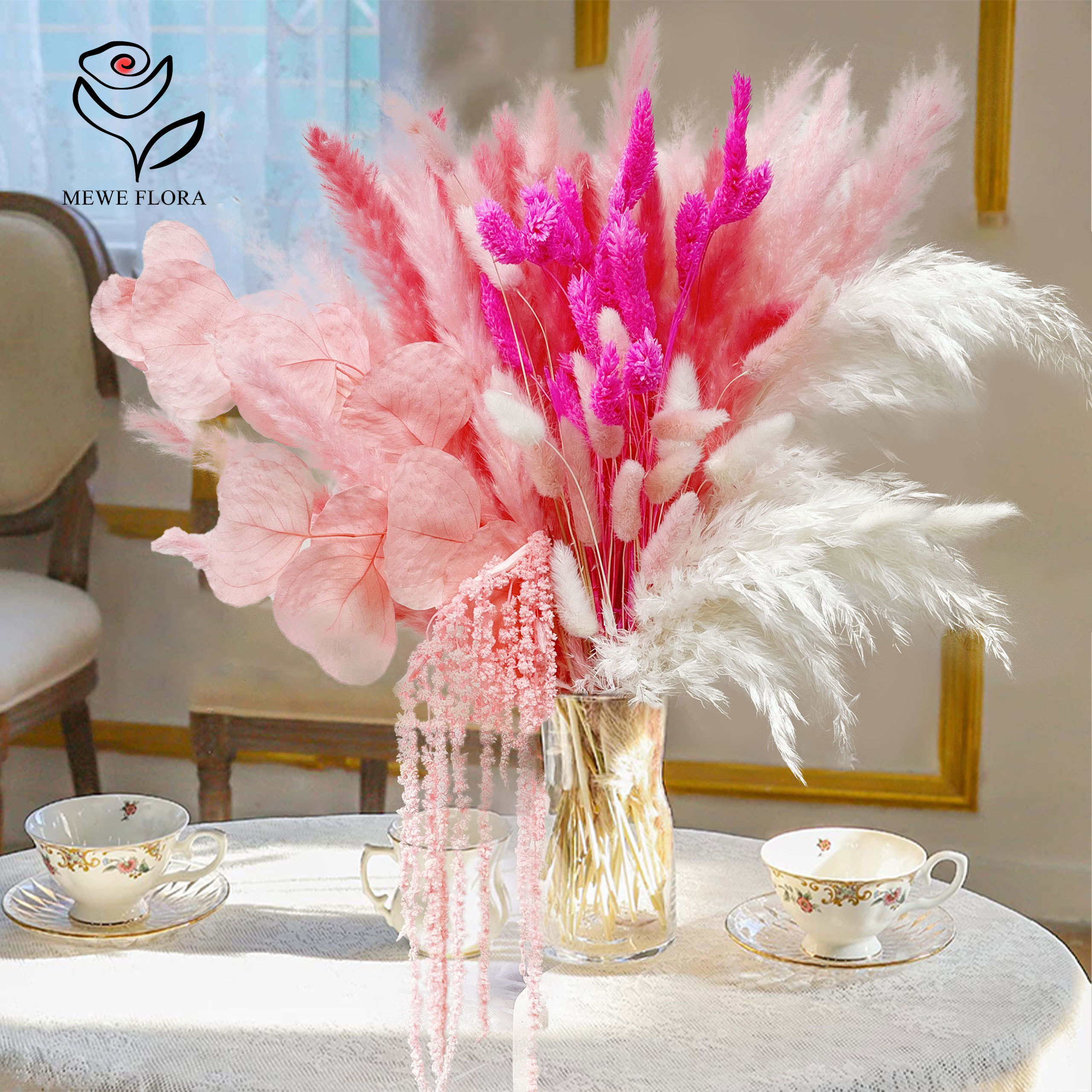 Natural Pampas Pink Dried Flow - Dried Flower Bouquet reseña y precio