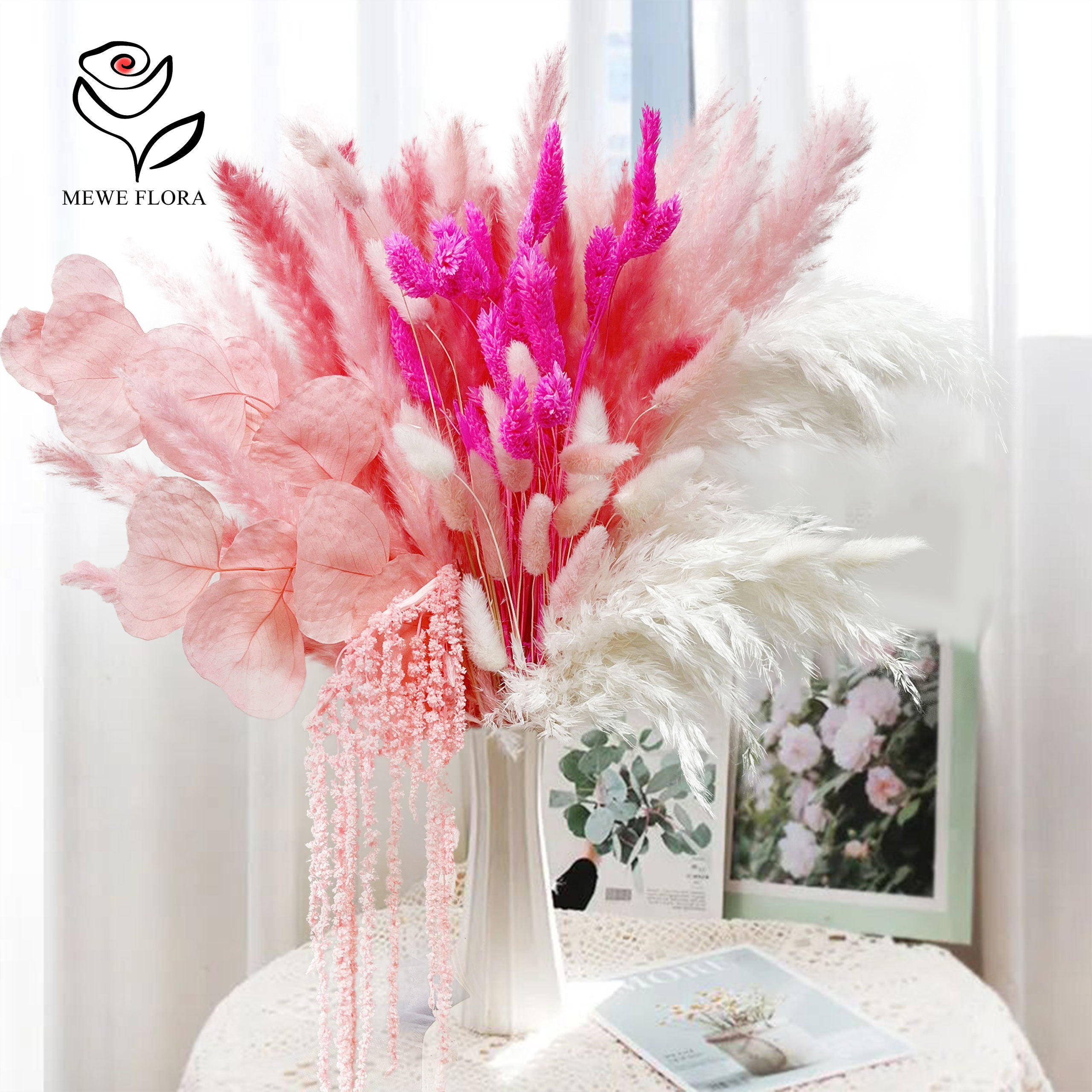 Natural Pampas Pink Dried Flow - Dried Flower Bouquet reseña y precio